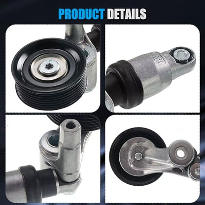 Belt Tensioner Assembly with Pulley Compatible with Honda HR-V 2.0L L4 2023, Replace #311705A2A02 311705A2A03 SK89709, Drive Belt Tensioner for Civic CR-V Accord Acura TLX - size: 311705A2A02