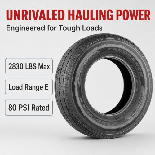 2-Pack Fits Goodyear Endurance All Season Trailer Tire ST225/75R15 Load E