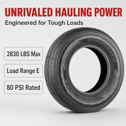 2-Pack Fits Goodyear Endurance All Season Trailer Tire ST225/75R15 Load E