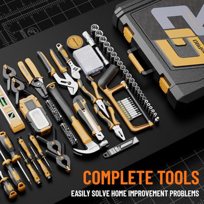 GRENPRO 239PCS Tool Set Tool Box Multi Car Mechanic Tool Kit for Home - style: Yellow Hand Tool Set 239PC