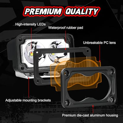 LED Pods Amber 3 Inch Off Road Driving Fog Pod Light Bar - color: White Amber
