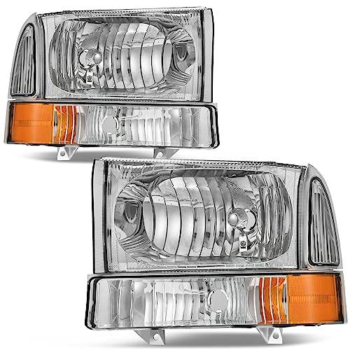 AUTOSAVER88 Headlight Assembly Compatible with 99-04 Ford F250 F350 F450 - color: clear, size: Fit 99-04 F250