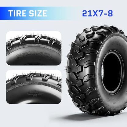 21x7-8 ATV Tires,6PR All-Terrain Tires,Tubeless,Pack of 2 - size: 21x7x8