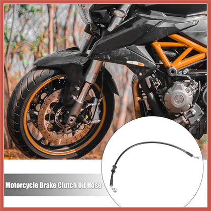 ACROPIX Universal 50cm 19.69" Motorcycle Brake Clutch Oil Hose Line Pipe Hydraulic Reinforced Stainless Steel Braided Black Car Parts