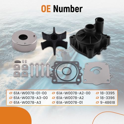 maXpeedingrods Water Pump Impeller Repair Kit for Yamaha Outboard Marine - size: For 4 Stroke 150-250 HP & 2 Stroke 150-225 HP
