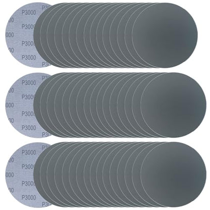 6 Inch 50 Pcs Wet Dry Hook and Loop Sanding Discs, No Hole, 3000 Grit - style: Grit 3000