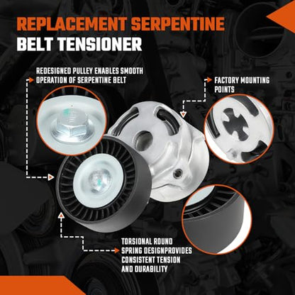 Belt Tensioner Assembly with Pulley Fit for Subaru Forester 2011-2018, Impreza 2012-2015, Legacy 2013-2019, Outback WRX, Replace# 23769AA040, 23769AA05A - size: 23769AA040