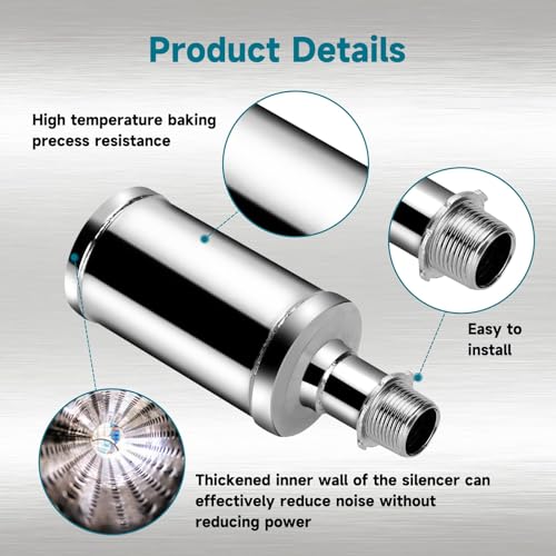 FVRITO Exhaust Pipe Muffler Silencer Kit for Predator 212cc 224cc 196cc 6.5HP Coleman CT200u BT200X CT200U-EX KT196 GX160 GX200 Mini Bike Go Kart Engine Baja Warrior MB200 Parts - color: silver