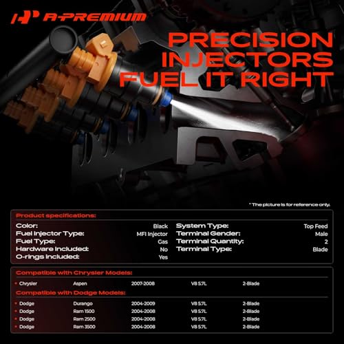 A-Premium Fuel Injectors Compatible with Dodge, Chrysler, Ram