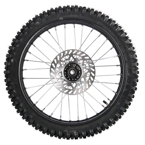70/100-17 Front Wheel Tire (2.75x17) Inner Tube 1.6x17 Rim With 12mm Inner Bearing Assembly 190mm Brake Disc Rotor for Dirt Pit Bike Motocross Off Road (70/100-17 12mm) - size: 70/100-17 12mm