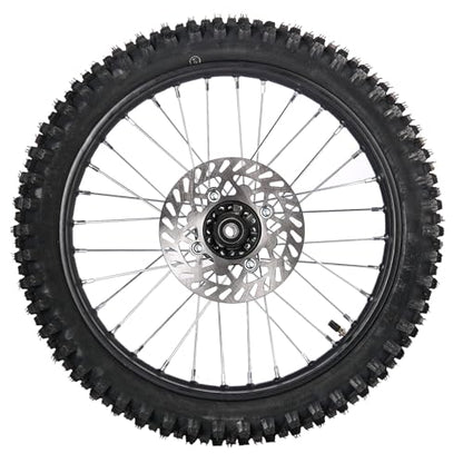 70/100-17 Front Wheel Tire (2.75x17) Inner Tube 1.6x17 Rim With 12mm Inner Bearing Assembly 190mm Brake Disc Rotor for Dirt Pit Bike Motocross Off Road (70/100-17 12mm) - size: 70/100-17 12mm