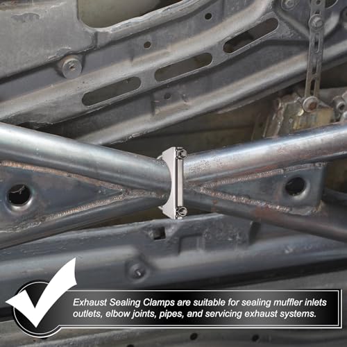 HARFINGTON U Bolt Muffler Exhaust Clamp 114mm/4.49" 304 Stainless Steel U-Bolt Clamps Muffler Tip Hook Saddle Exhaust Clip for Tip Pipes Connection - size: 114mm