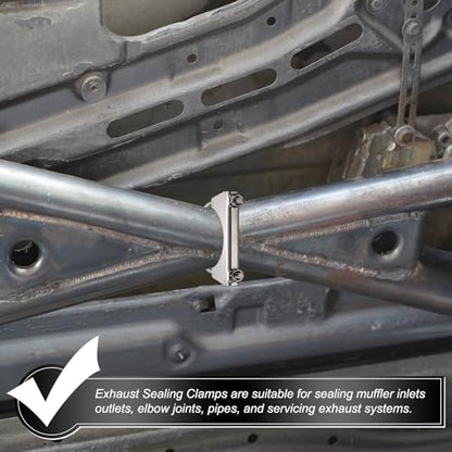HARFINGTON U Bolt Muffler Exhaust Clamp 45mm/1.77" 304 Stainless Steel U-Bolt Clamps Muffler Tip Hook Saddle Exhaust Clip for Tip Pipes Connection - size: 45mm