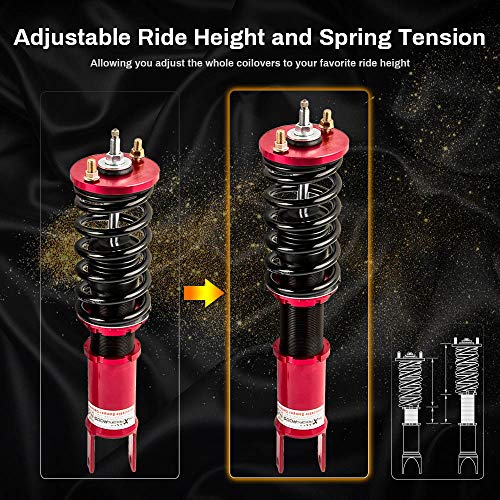 maXpeedingrods Coilover for Honda Civic 1988-2000, Red Damper Adjustable