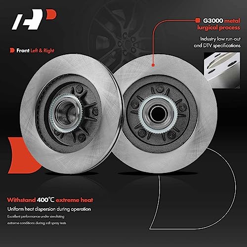 A-Premium 12.13 In (308mm) Front Vented Brake Rotors and Ceramic Pads Kit - style: 2000-2003 5-Lug RWD