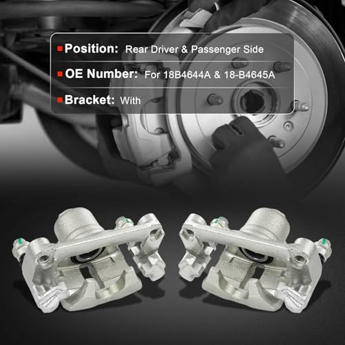 cciyu Rear Left & Right Disc Brake Calipers With Bracket 18B4644A 18-B4645A - size: Rear[18B4644A+18-B4645A]