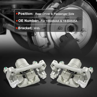 cciyu Rear Left & Right Disc Brake Calipers With Bracket 18B4644A 18-B4645A - size: Rear[18B4644A+18-B4645A]
