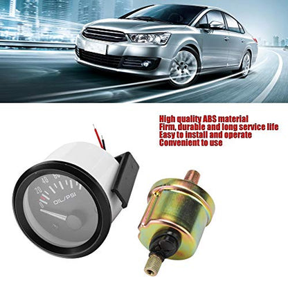 52mm Oil Pressure Gauge Universal 12V Car Compatible Electromagnetic Oil Pressure Indicator Auto Dashboard Meter for Modified Vehicles