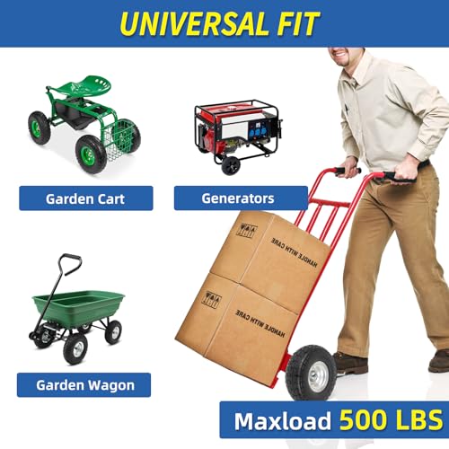 GICOOL 10 Inch 4.10/3.50-4" Flat Free Tire Wheel for Hand Truck Trolley 4PK - size: 4.10/3.50-4 | 4 PACK