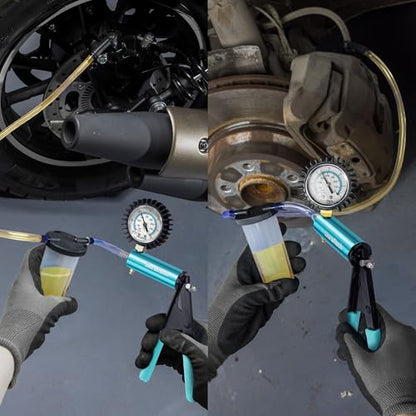 DURATECH 2 in 1 Brake Bleeder Kit, with Metal Handheld Vacuum Pump