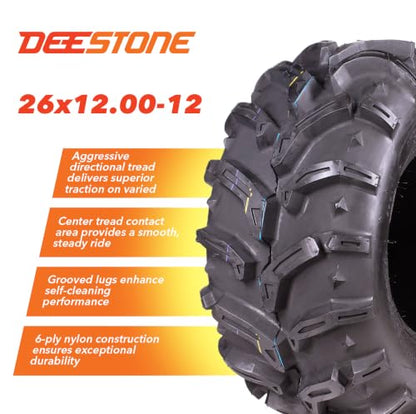 Deestone Swamp Witch D932 ATV/UTV Tire 26/12.00-12 58F - size: 26/12.00-12