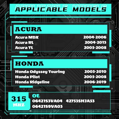 TPMS Sensor 315MHz Tire Pressure Monitoring Sensor For HONDA ACURA - size: 06421S3VA04