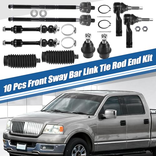 X AUTOHAUX 10 Pcs Front Sway Bar Inner Outer Tie Rod Lower Ball Joint Kit for Ford F-150 2005-2008 2WD ONLY Suspension Kit Stabilizer Bar Link Steering Tie Rod End