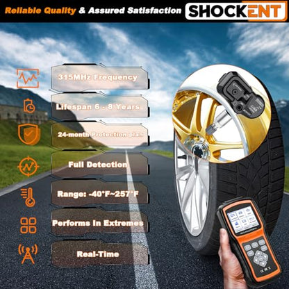 4260706011 Upgraded 315MHz TPMS Sensor Fits for:-Toyota Camry 2007-2011, 4Runner 2003-2018, Corolla 2007-2013, Matrix 2007-2013, Prius 2006-2015, Tacoma 2007-2015, Yaris 2007-2011 - 4pcs