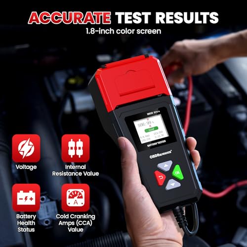 OBDResource Car Battery Tester with Printer, Digital Battery Load Tester - color: black with printer