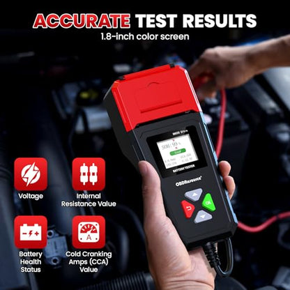 OBDResource Car Battery Tester with Printer, Digital Battery Load Tester - color: black with printer