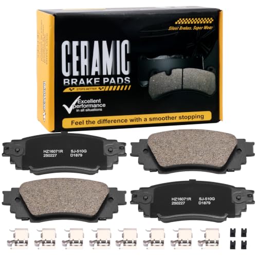 D1879 Rear Ceramic Brake Pads Kit Fit For Lexus ES250 2021-2025, For ES300h 2019-2025, For ES350 2019-2025, For RX350 2016-2022, For RX350L 2018-2022, For RX450h - size: HZ1879