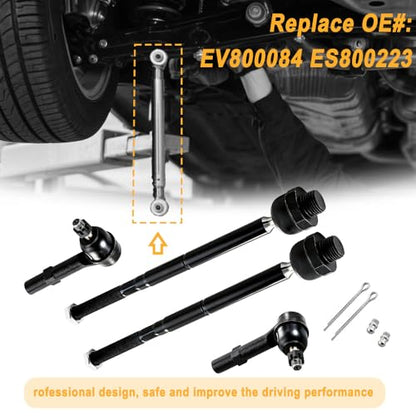 4Pcs Front Inner and Outer Tie Rod Ends Kit Fits for 2007-2013 Chevy Silverado Suburban 1500 Tahoe Avalanche, GMC Sierra Yukon XL 1500, Cadillac Escalade ESV EXT, Replace EV800084 ES800223 - size: EV800084-800223X2