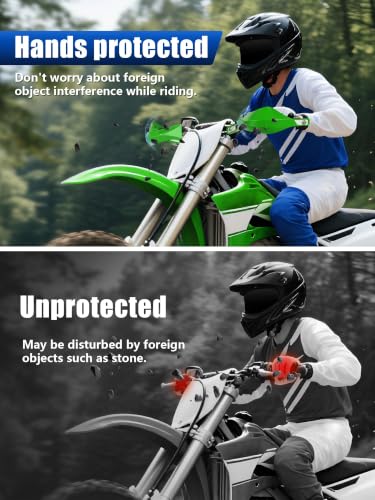 JFG RACING Dirt Bike Handguards Universal for 7/8" and 1 1/8" Handle Bar - color: green