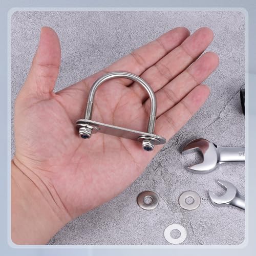 METALLIXITY U Bolts 4Set M6x42x62,Round U Bolt Kits 304 SS U Clamp - color: Silver, size: M6x42x62mm