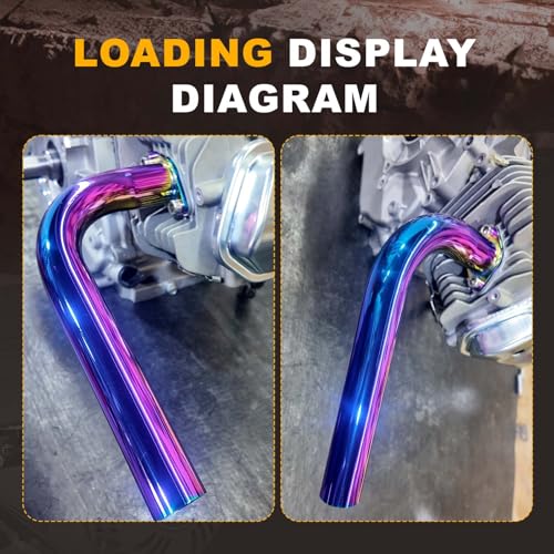 420cc Exhaust Header Pipe,Mini Bike Go Kart Replacement Pipe - color: Colorful