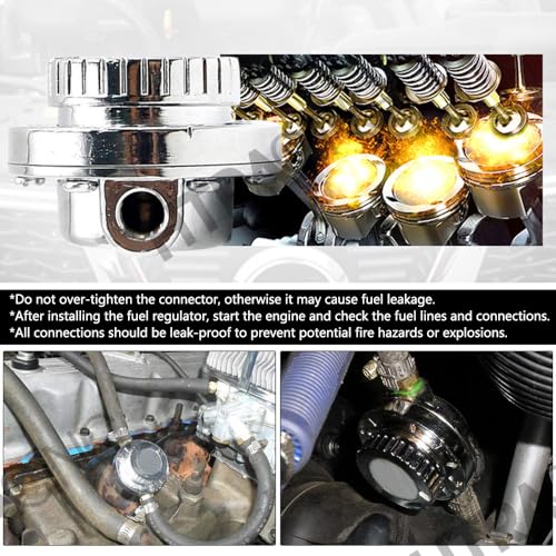 1-5 PSI Fuel Pressure Regulator with Gauge Adjustable Manual Universal for Carburetor Carb Zinc Alloy FPR with 8MM 10MM (5/16" 3/8") Hose Fittings