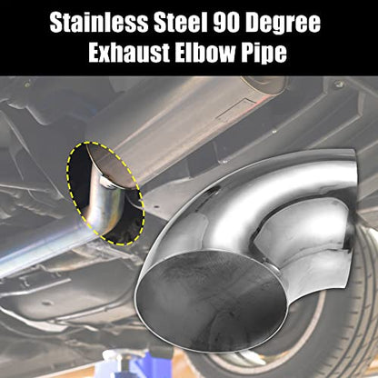 X AUTOHAUX 2 Pcs OD 5 Inch 90 Degree Mandrel Bend Elbow SS304 Stainless Steel Bend Tube Exhaust Elbow Pipe for Car Modified Exhaust System 5" Piping Silver Tone - size: 5"