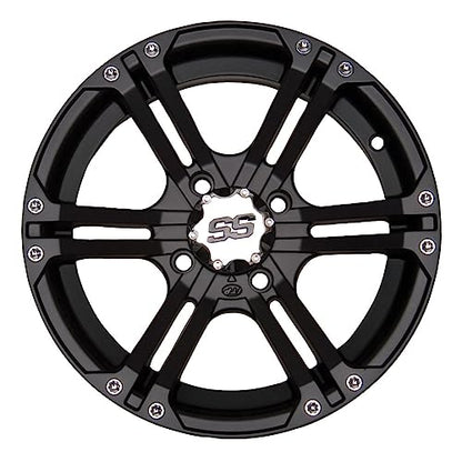 4/156 ITP SS212 Alloy Series Wheel 12x7 4.0 + 3.0 Matte Black for Yamaha RAPTOR 350 2004-2013