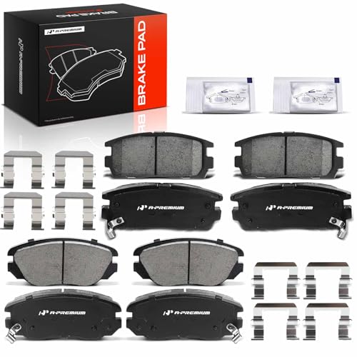 A-Premium Front and Rear Ceramic Brake Pads Compatible with Chevy & GMC