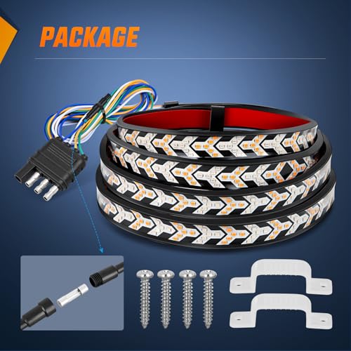 Nilight Truck Tailgate Light Strip 60Inch Arrow 540 LED Light - color: 60" Tailgate Light Strip Red/Amber Arrow