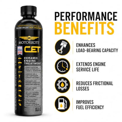 MotorKote Ceramic Engine Treatment Oil Additive for Engine Protection | 12 oz