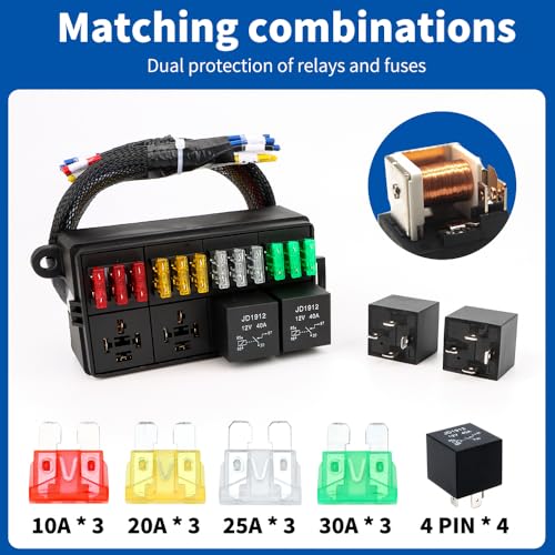 Generic 12-Way Fuse & 4-Relay Power Distribution Box - size: Generic 12-Way Fuse