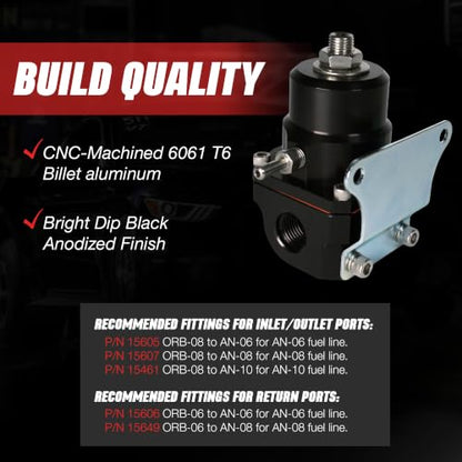 Aeromotive A1000 Gen-II EFI Fuel Pressure Regulator - Adjustable - 13139