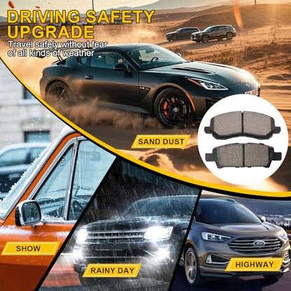 D866+D1037 Front and Rear Ceramic Brake Pads Kit Fit - style: HZ866+HZ1037