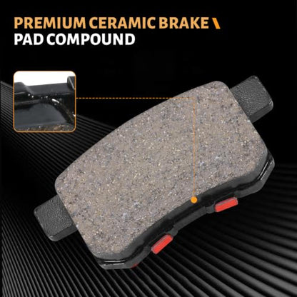 D1336 Rear Ceramic Brake Pads Kit Fit For Acura TSX 2009-2014, For Honda Accord 2008-2017 - style: HZ1336H