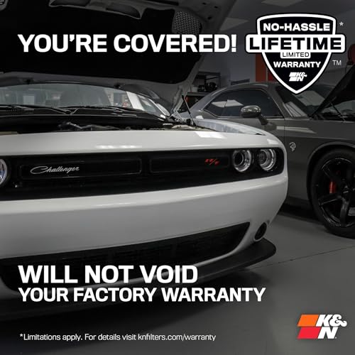 K&N Cold Air Intake System: High-Flow Air Filter, Increase Performance & Towing: Compatible with 2011-2023 Chrysler/Dodge: 300, Challenger, Charger, 69-2545TP - style: Chrome