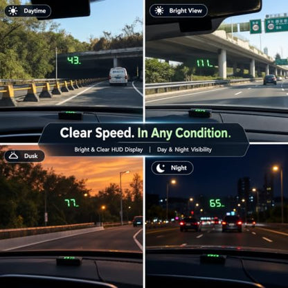 Heads up Display for Cars, Car HUD, GPS Speedometer,Head up Display for Car - color: Green