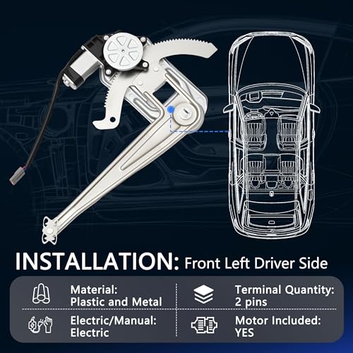 TNMT 741-831 Front Driver Window Regulator with Motor Compatible with Ford Ranger 1993-2011, Power Window Regulator, Replace # 6L5Z1023201BA 8L5Z7823395A - size: Front Driver, style: 93-11 Ford Ranger 741-831