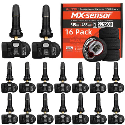Autel TPMS Sensors 16pcs, Rubber Stem MX-Sensor 2in1 Tire Pressure Sensor