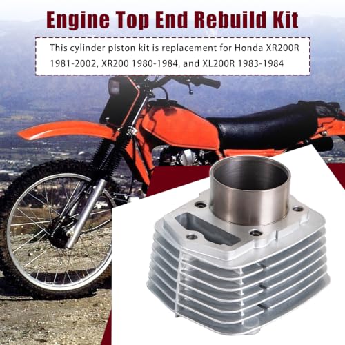 Engine Top End Rebuild Kit 63mm Cylinder Piston Gasket Replacement for Honda XR200R 1981–2002 XR200 1980–1984 XL200R TLR200